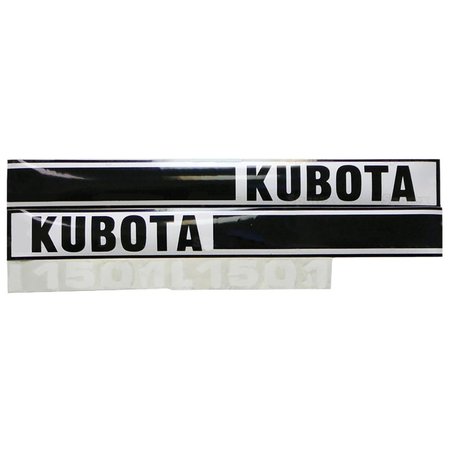 Black / White Hood Decal Set Fits Kubota Tractor L1501 -  AFTERMARKET, MAE30-0044